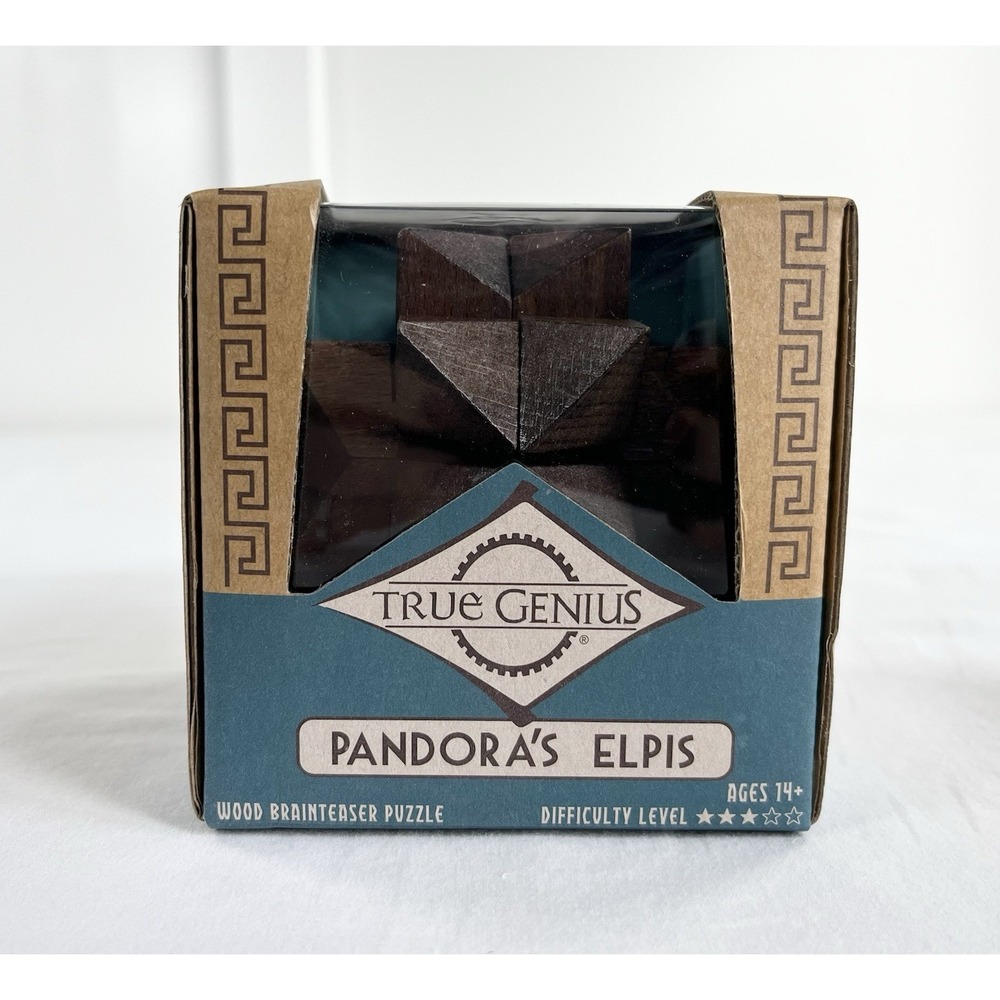 True Genius Pandoras Elpis Wood Brainteaser Puzzle‎ Difficulty Level 3 Gift New
